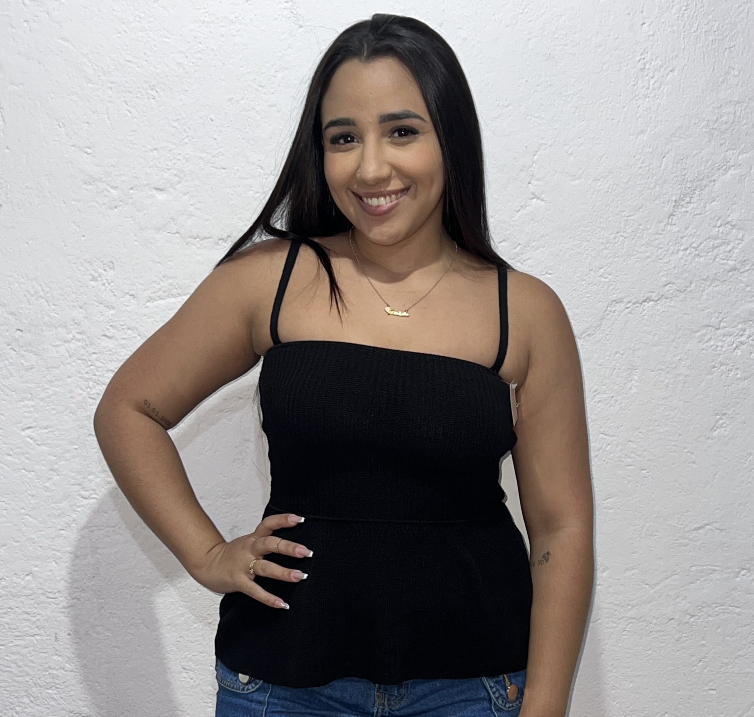 Blusa tricô alcinha